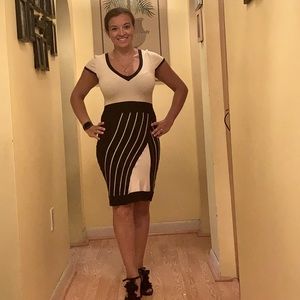 Bebe Black and White Bodycon dress